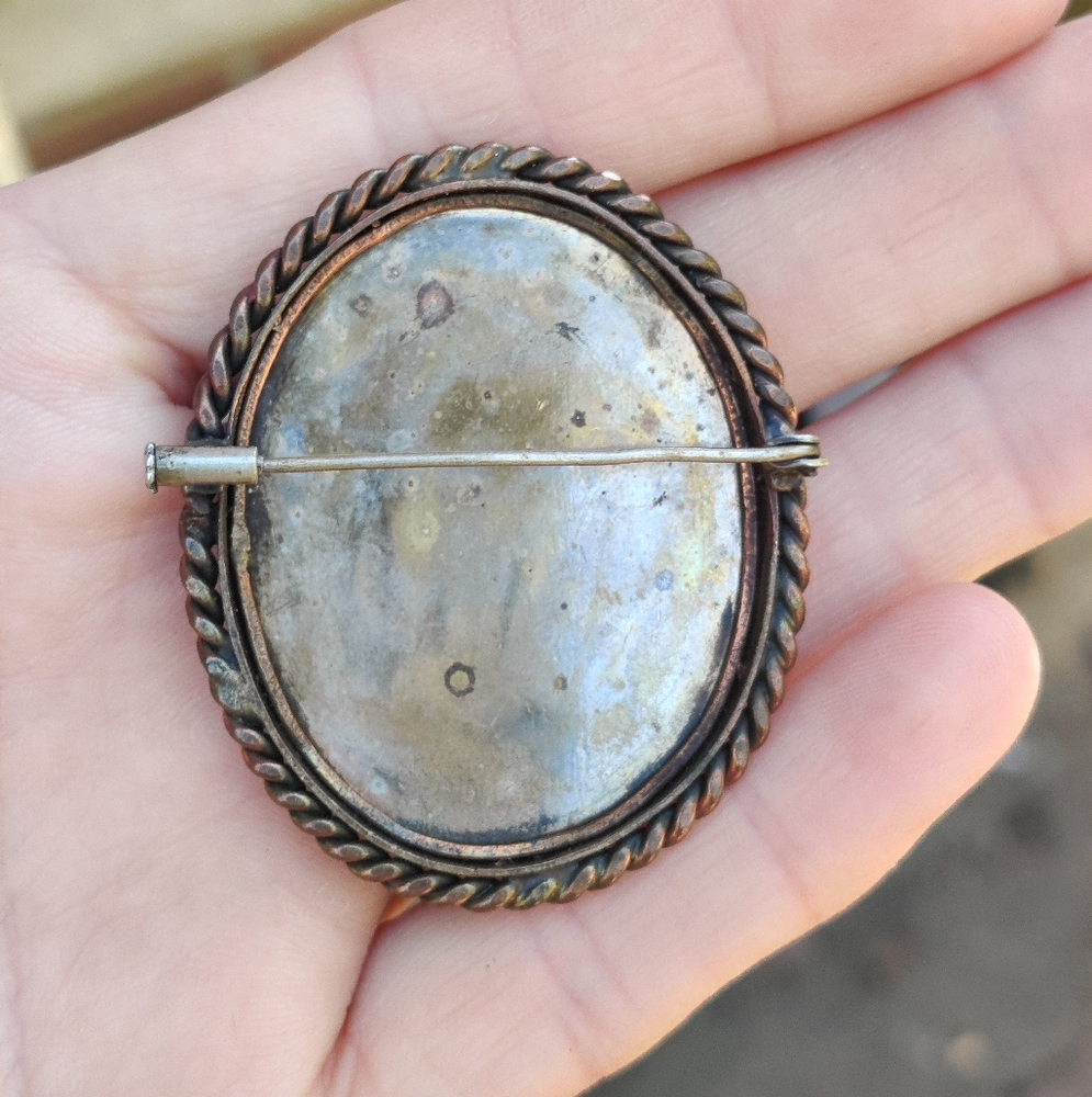Antique Victorian Hand-painted Portrait Cameo - Picture 7 of 11